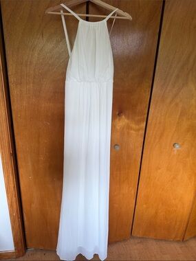 Show Me Your MuMu White Chiffon Halter Maxi Dress